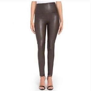 NWT LYSSE Leather Leggings in Espresso Size MP High Rise Slimming
